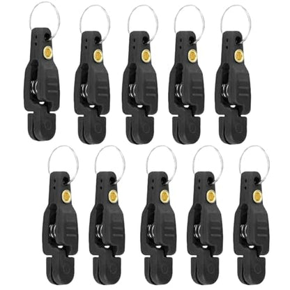 10pcs Fishing Line Clips with O Shaped Rings Snap Weight Release Clip for Offshore Fishing Planer Board Kite Heavy Tension Snap Release Clip Downriggers Outrigger Release Clips -Black - color: Black