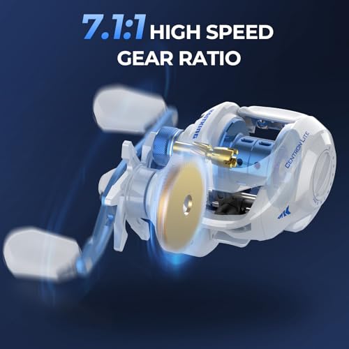 KastKing Centron Lite Fishing Rod and Reel Combo, IM6 Graphite 2Pc Blanks, Stainless Steel Guides with Ceramic Rings, Contoured EVA Handles & Fighting Butt, Split or Full Rear Handle Design, 13 Models - style: Cast-6'6" Medium- Left Handed-2pcs