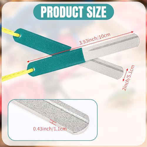 Skylety 2 Pcs Hook Sharpener Hook File for Fishing Diamond File with Handle Portable Double Sided Fine and Medium Grit for Fishing - color: Green