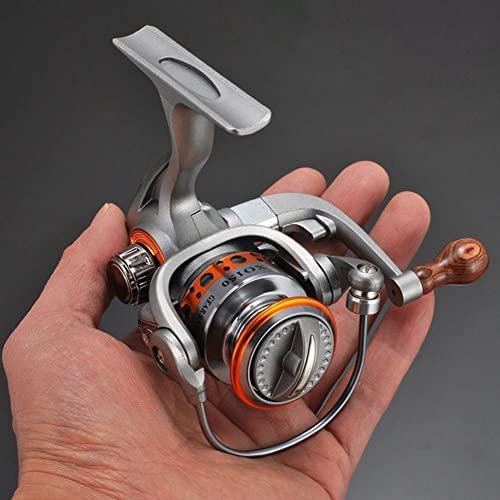 Mini Spinning Reel, 5.2:1 Gear Metal Fishing Reel, 13+1BB Powerful Spinning Fishing Reels with Interchangeable Handle, Small Compact Fishing Reel for Carp Bass Trout Fishing mini 150