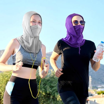Patelai 6 Pcs Summer Balaclava UV Face Mask Sun Protection Cooling Hood Full Head Face Cover for Women Men Cycling Fishing - color: Pastel