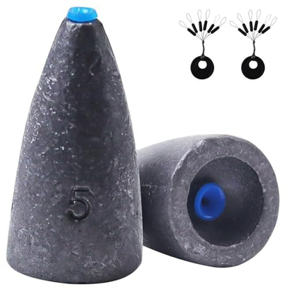 Worm Fishing Weights, Bullet Sinkers with Soft Plastic Insert Includes Weight Pegs, Carolina Rigs Texas Rigs for Bass Fishing 1/8 3/17 1/4 3/8 1/2 1 oz - size: 3/17 OZ, 40 PCs