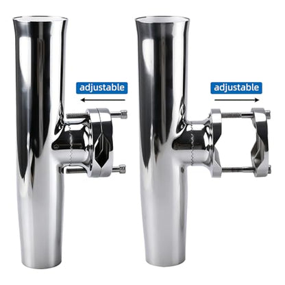 NovelBee 4-Pack Boat Fishing Rod Holder,Stainless Clamp on Fishing Rod Pole Holder for Rails 1-1/4" to 2" ( Tournament Style )
