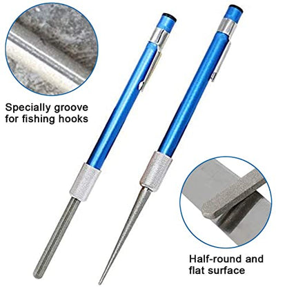 Retractable Knife Sharpener - 1 PC, Portable Diamond Grit Steel Knife Sharpening Stone Rod Pen Shape Knife Blade Sharpener Stick for Kitchen Knife and Outdoor Fish Hook