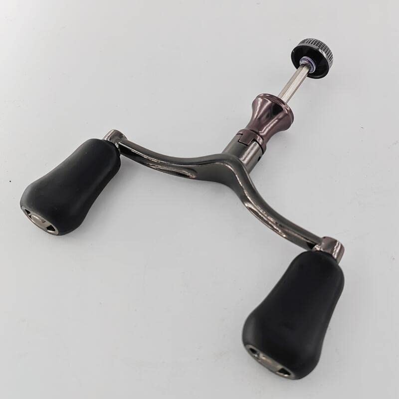 harayaa Aluminum Alloy Fishing Reel Double Handle Grip, Black Power Handle Replacement for 1000-5000 Type Reels