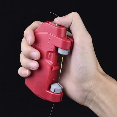 Electric Knot Assist,Fishing Knot Tying Tool, Electric Fishing Knot Tying Tool, Stainless Steel Fishing Hook Tier Fishing Line Knot Tying Tools - color: Red