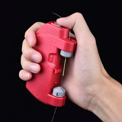 Electric Knot Assist,Fishing Knot Tying Tool, Electric Fishing Knot Tying Tool, Stainless Steel Fishing Hook Tier Fishing Line Knot Tying Tools - color: Red