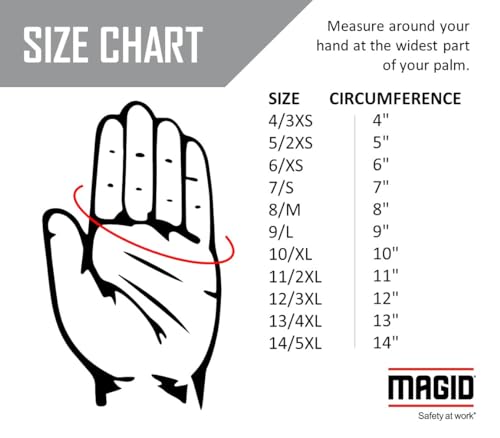 MAGID 3822 Nitrile-Coated Glove, Men's Sizes, Men's Fits, White - size: 9/L