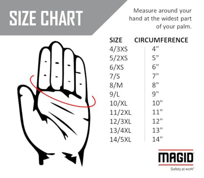 MAGID 3822 Nitrile-Coated Glove, Men's Sizes, Men's Fits, White - size: 9/L