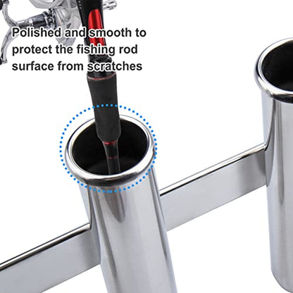 Fishing Rod Holder for Boat, Vertical Wall Mounted Fishing Rod Rack, Stainless Steel Rod Holder for Marine Boat,Fishing Boat, Truck (4 Tubes Standard) - color: 4 Tubes Standard