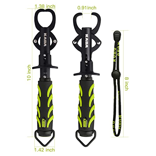 kaba Fish Lip Gripper with Scale, 40 Pound Stainless Steel Fishing Gripper Professional Fishing Lip Grabber Tool, Fish Grabber Clip Fish Control Tackle - color: GREEN