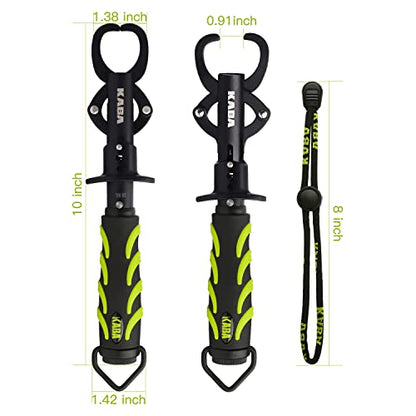 kaba Fish Lip Gripper with Scale, 40 Pound Stainless Steel Fishing Gripper Professional Fishing Lip Grabber Tool, Fish Grabber Clip Fish Control Tackle - color: GREEN