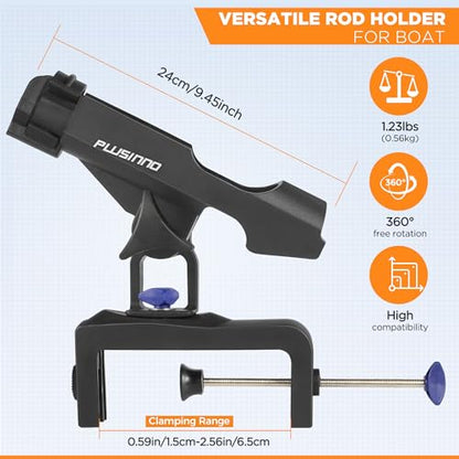 PLUSINNO Fishing Boat Rods Holder Large Clamp Opening 360 Degree Adjustable Fishing Rod Racks Folding Holder - color: RH30 MAX OPENING 4.75 inch 4Pack