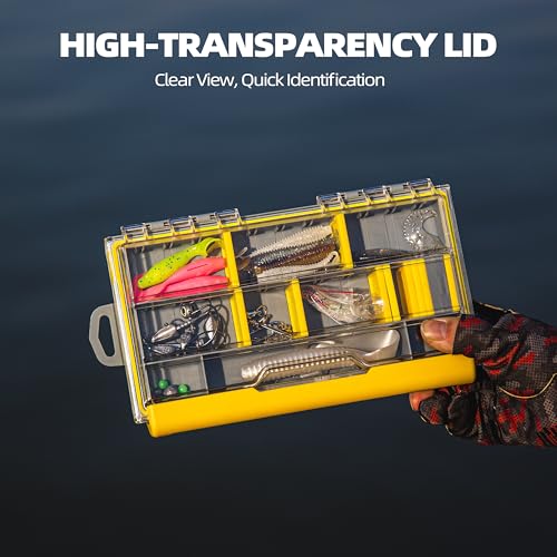 RUNCL 3500 Standard Fishing Tackle Box, Waterproof Floating Lure Storage Box with Adjustable Dividers, Clear Rust-Proof Utility Tray for Terminal Tackle, Hooks and Sinkers - color: 3500 Standard
