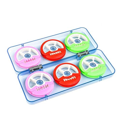 Silicone Fishing Line Bobbin Spools 6-Sided and 8-Sided Colorful Rubber Fishing Tackle Storage Box with Holder Random Color