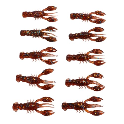 HERCHR Soft Fishing Lure Crawfish Bait Shrimp Lobster Claw Artificial Lure 10pcs Soft Lure Baits - color: BROWN