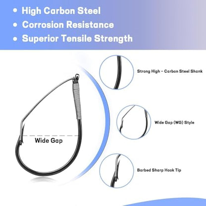 Small Weedless Wacky Rig Hooks - Fish Circle Hook for Wacky Worm & Neko Rig Fishing - 25 Pack Saltwater & Freshwater Bass Hooks - size: 2/0#_25pcs