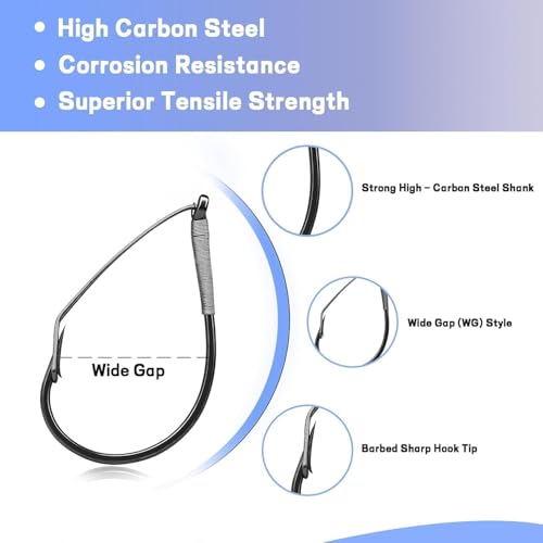 Small Weedless Wacky Rig Hooks - Fish Circle Hook for Wacky Worm & Neko Rig Fishing - 25 Pack Saltwater & Freshwater Bass Hooks - size: 1/0#_25pcs