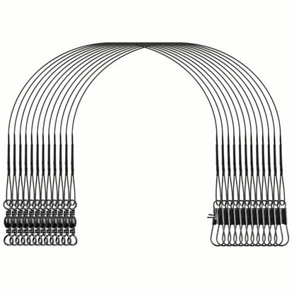 Fishing Wire Leaders 60PCS - 7in/9in/12in Stainless Steel Leaders with Swivels & Snaps for Bass, Pike, Catfish, Carp, Walleye - Saltwater & Freshwater Fishing Gear ﻿ - color: Black
