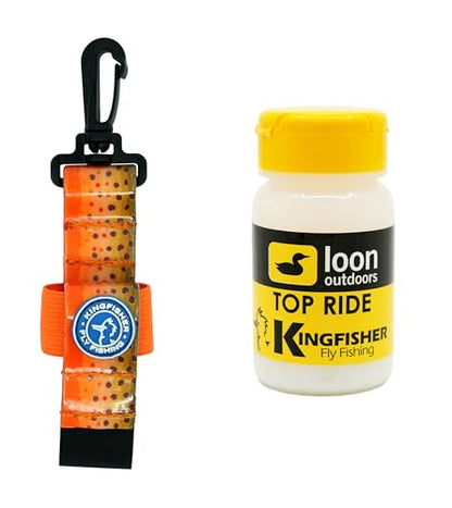 Loon Outdoors Top Ride Powder Dry Fly Floatant with Kingfisher Dry Shake Holder - color: Fall Run Brown Trout