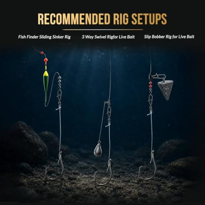 FishTrip Pre-Tied Inline Non-Offset Circle Hook Surf Rigs, 5Pack, 28in Nylon Leader, High Hook-Up&Corner-Mouth Sets, Saltwater Swivels&Snaps for Striped Bass, Catfish, Red Drum, Offshore(4/0,6/0,8/0) - size: 4/0#_5pcs