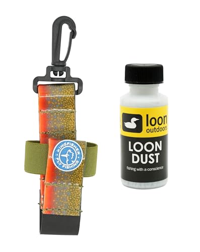 Loon Outdoors Dust Powder Dry Fly Floatant with Kingfisher Dry Shake Holder - color: Brook Trout