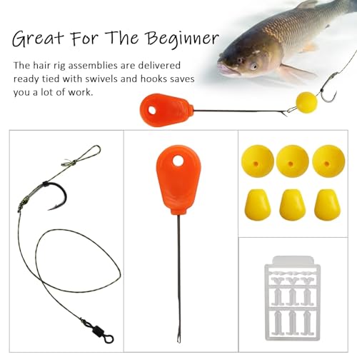 Dovesun Carp Fishing Hair Rigs Carp Fishing Equipment with Baits Hooks Accessories 41PCS/151PCS - color: Size:#6#4#2-151PCS