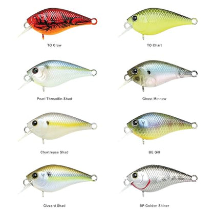 Lucky Craft LC 0.3 Squarebill Crankbait, Silent Fishing Lure for Bass Trout and Pike, Made in Japan, Freshwater Fishing Gear, Hard Bait Bass Lures - color: 250 Chartreuse Shad