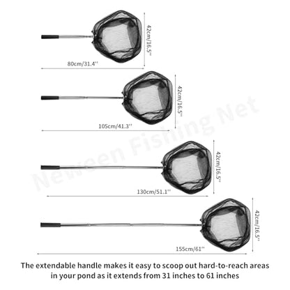Neween Fishing Net, Foldable Collapsible Telescopic Fish Landing Net, Durable Nylon Material Mesh Landing Net for Easy Catching or Releasing for Trout - style: 61" Full Extended (Telescopic Pole)