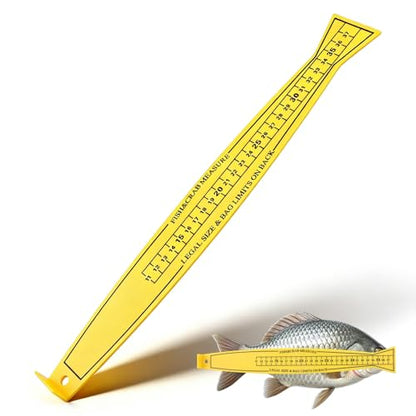 15 Inch Fish Measuring Board Lightweight Fish Ruler Bump Board - Fishing Ruler for Crabs and Fish, Portable Kayak/Boat Measuring Tool Easy to Read (Yellow)
