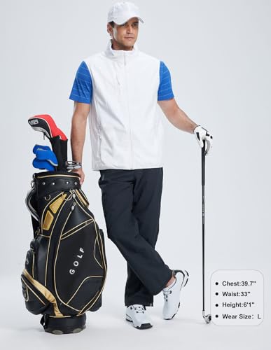 Men's Softshell Vest Fleece-Lined Windproof Sleeveless Jacket for Travel Hiking Fishing Running Golf - color: White, size: Medium