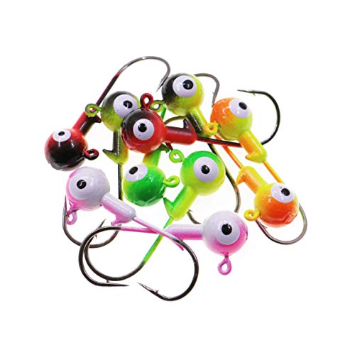 Fishing Lures Jig Heads,Ball Heads 1/32oz-1oz,Sharp Fishing Hooks for Freshwater or Saltwater - color: Assorted(two-tone), size: 1/2OZ 20PCS