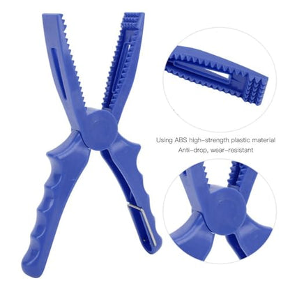 2 Pcs Fishing Pliers 8.1 Inch – ABS Fish Grip Clamp with Ergonomic Handle and Lanyard for Saltwater and Freshwater Fishing, Lightweight Portable Tackle Tool - color: Blue