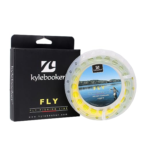 Trout Fly Fishing Line, Weight Forward Floating with 2 Welded Loops - color: Moss Green+ Gold, size: WF7F-100FT