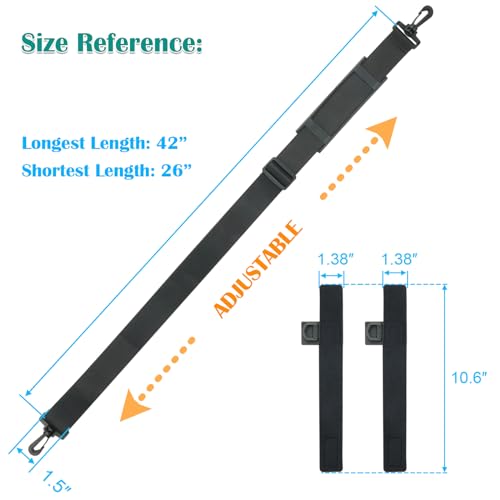 Cosmos Fishing Rods Carrier Strap - Adjustable Sling Shoulder Fishing Poles Strap Holder for Fly-Fishing, Casting Rod & Spinning Rod, Black