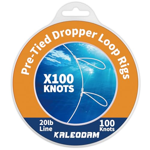 20lb-70lb 100knots Pre-Tied Dropper Loop Fishing Rig, 18" Spacing, 5.5" Loop Size, Ideal for Saltwater & Freshwater Fishing - size: 20LB-100knots
