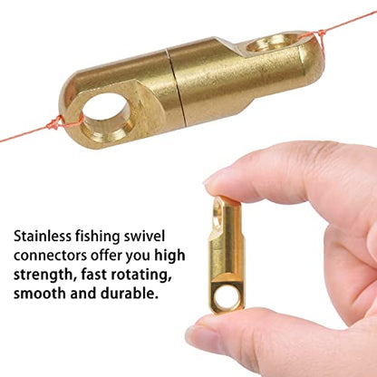 AGOOL Heavy Duty Fishing Swivels 12pcs Saltwater Swivels High Strength Barrel Swivel Connectors Wind On Swivels for Sea Ocean Big Game Fishing - size: 5mm-400lb-12pcs