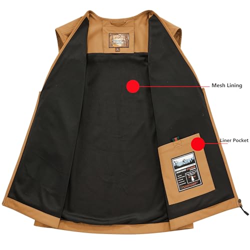 Men's Softshell Fishing Vest Outdoor Lightweight Waistcoat Waterproof Utility Cargo Sleeveless Jacket - color: Navy Blue, size: Medium
