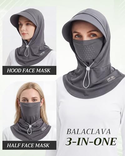 Shihanee 3 Pack Balaclava Face Mask Sun Protection Hood Cooling Breathable Full Head Mask for Men Women Fishing Cycling - color: Black,army Green,dark Gray