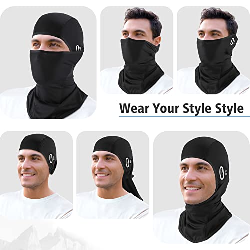 Cooling Balaclava Face Mask for Men Women,Summer Ice Silk Full Face Cover Sun UV Protection for Motocycle Cycling - color: 2black