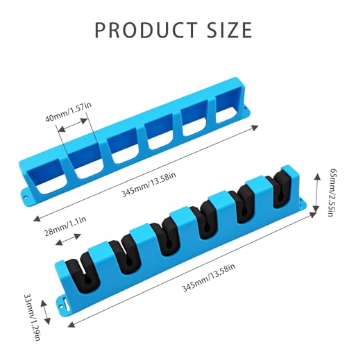 Heran Vertical Fishing Pole Holders for Garage, Wall-Mounted Fishing Rod Rack, Stores Up to 6 Rods, Space-Saving EVA & ABS Base, Ideal for Garages, Boats, and Sheds, Fits Most Rod Diameters