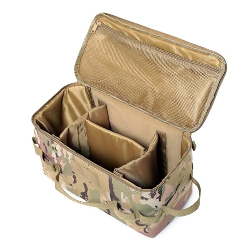 Fishing Tackle Bag Outdoor Camping Cookware Tool Bag Portable Large Capacity Tote Storage Bag Picnic Tactical Soft Case (CP camouflage(13.38''L x 6.69''W x 7.48''H)) - color: CP camouflage(13.38''L x 6.69''W x 7.48''H)