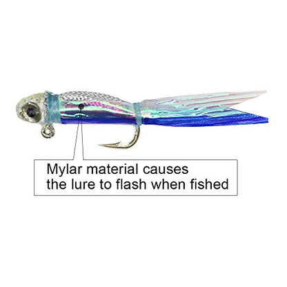 YZD Silverside Minnow Crappie Jig 12pcs - color: 02 Blue
