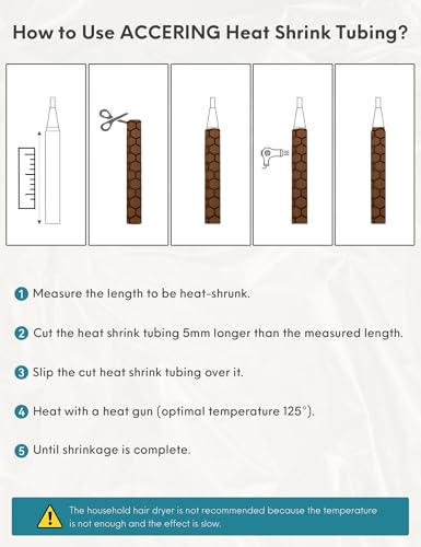 Accering Honeycomb Pattern Heat Shrinking Tube Heat Shrink Wrap Tubing Waterproof for Tennis Racquets Badminton Handle (φ25mm, L5.25 ft, Brown) - color: Brown, size: φ25mm, L5.25ft