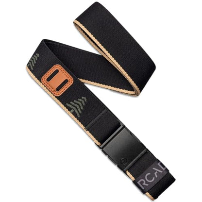 Arcade Belts A2 Unisex Adventure Belt: Heavy Duty Stretch, Metal Free Buckle - color: Blackwood - Black/Khaki, size: Standard (Up to 40"); 1.5" Wide