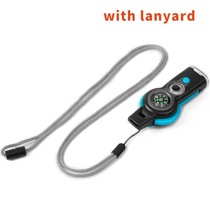 Emergency Survival Function Whistle, Outdoor Multifunctional Tool Safety Whistle with Lanyard, Ideal for Kayaking, Boating, Hiking, Camping, Climbing, Hunting,Rescue Signaling - color: blue1