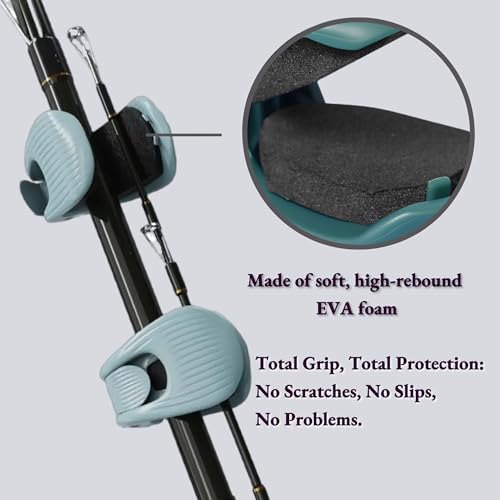 Fishing Rods Belt Rod Straps, Fishing Rod Clip Fit for Casting Rods, Spinning Rods Bass Rod and Fly Rods (4 Color, 4 pcs) (BLUE) - color: BLUE