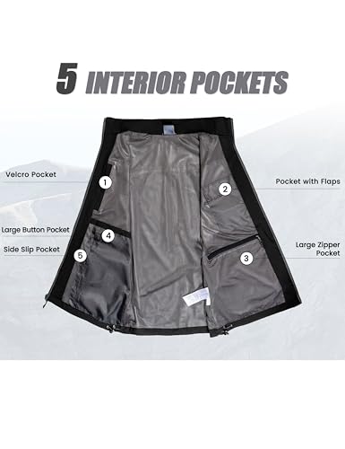 Little Donkey Andy Men's Lightweight Quick Dry Vest Windproof Sleeveless Jacket with 11 Pockets for Travel Fishing Hiking - color: Black, size: XX-Large