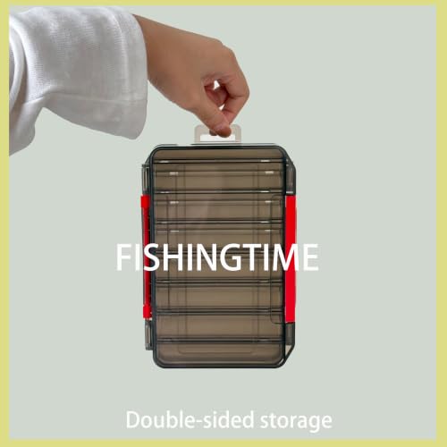 Double Sided Fishing Tackle Box Organizer - Portable Lure Storage Case with Dividers & Trays for Crankbaits, Hooks, Kayak Boat Fishing in Freshwater Saltwater