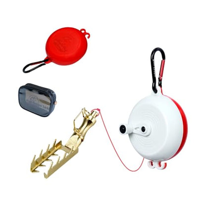 Professional Fishing Baits Hard Equipment with 30m Line for Lures Saver Fishing Retrievers Savers - color: red and white